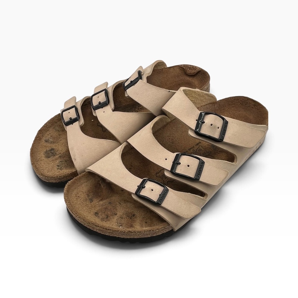 Birki's by Birkenstock Salina 265 Tan Three Strap Buckle Sandals 41 10